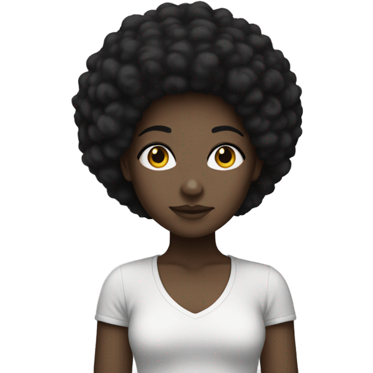 white gurl with a black afro emoji