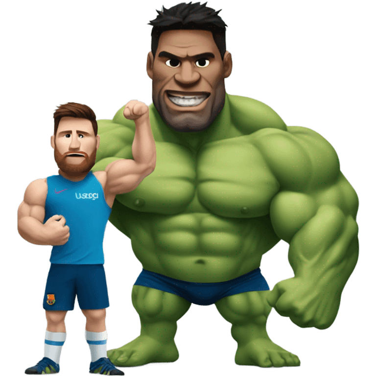 Messi holding fat hulk emoji