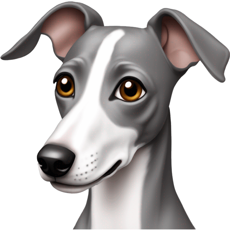 grey and white italian greyhound dog emoji