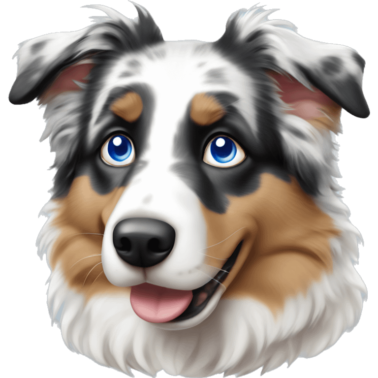 Merle Aussie shepherd with blue eyes emoji