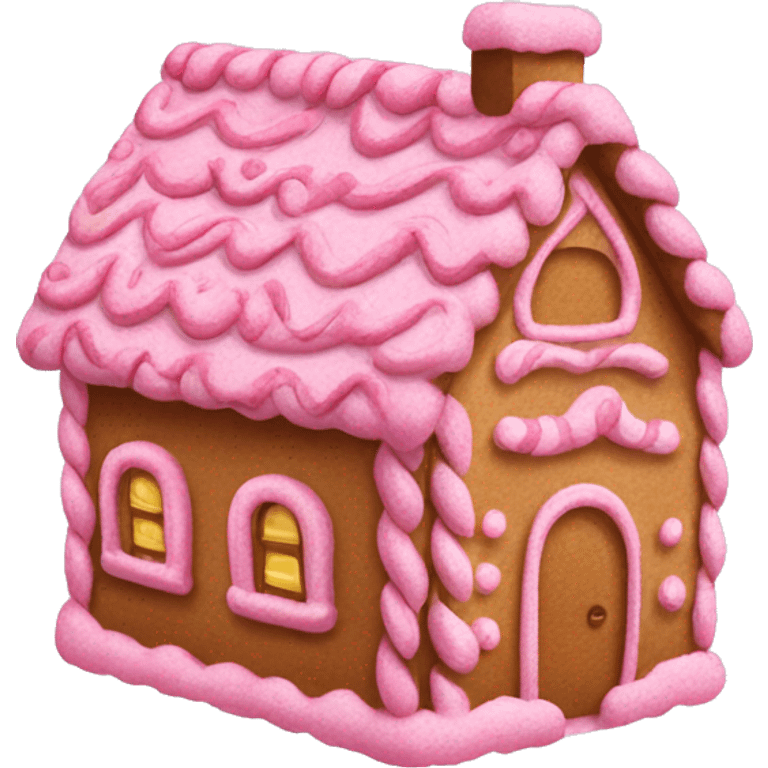 pink gingerbread house emoji