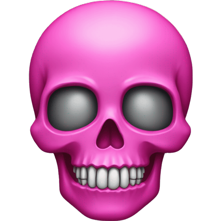 black skull with pink halo emoji