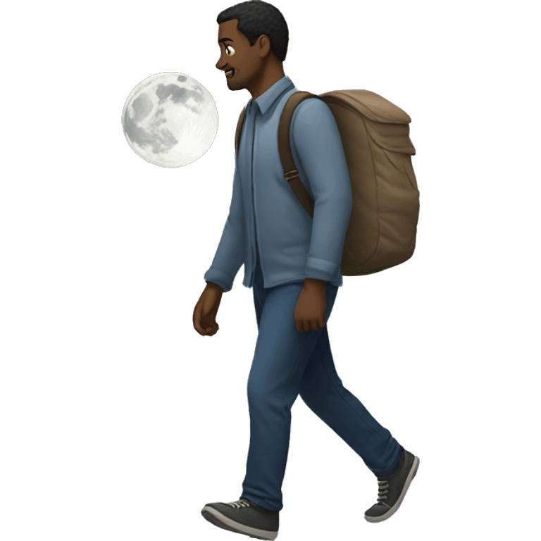 man walking in the moonlight emoji