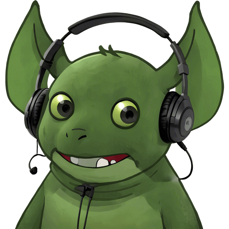 Bat wearing headphones  emoji