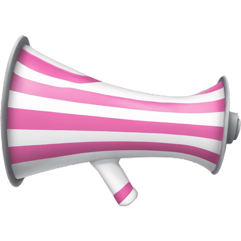 pink and white striped megaphone with white hearts coming out of it emoji