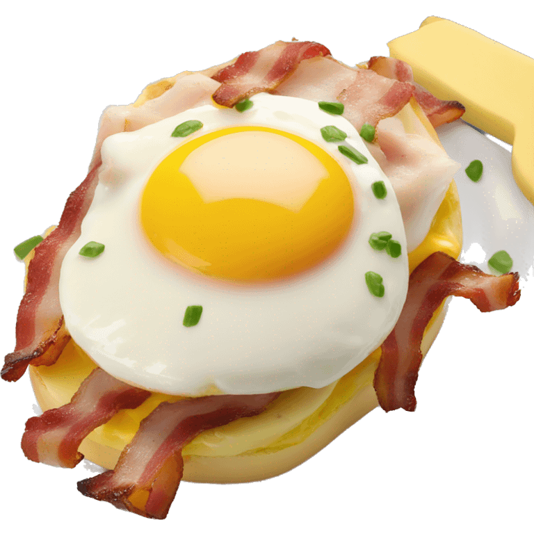 Egg benedict with bacon emoji