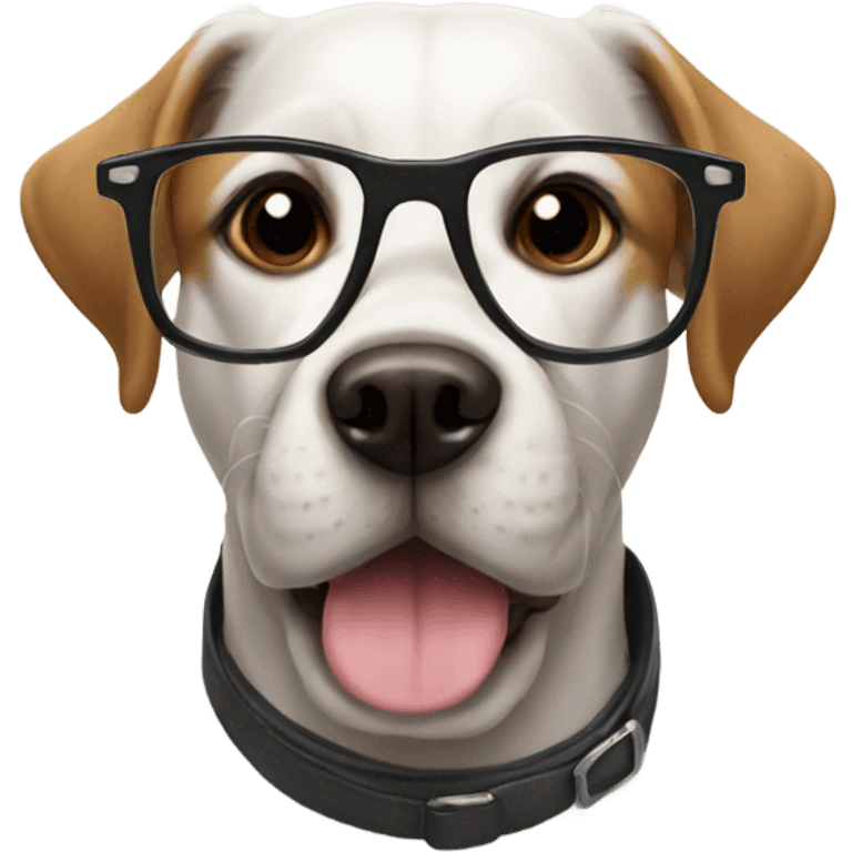 Dog wearing glasses emoji