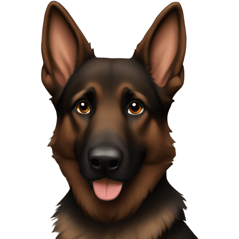 Dark brown German shepherd emoji