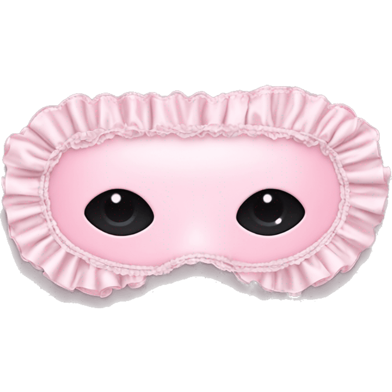 Light pink Frilly satin sleep mask without eyes emoji