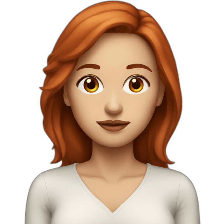 side eyes woman red/brown hair long emoji