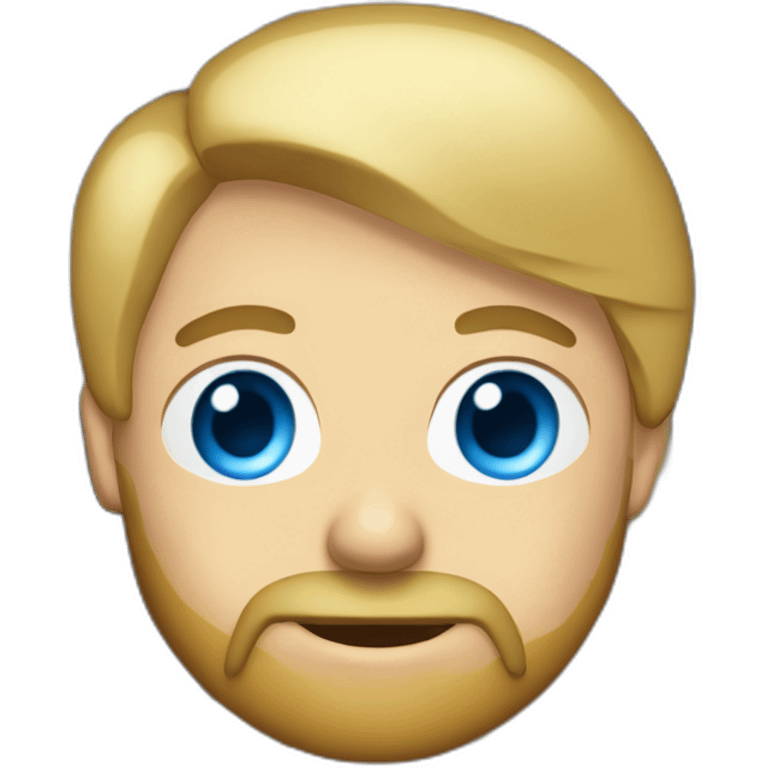 Blond bearded blue eyes with computer in a box emoji