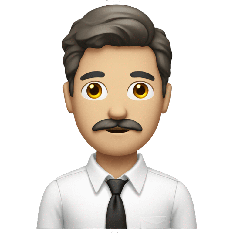 male with mustache in white shirt with cigarette emoji