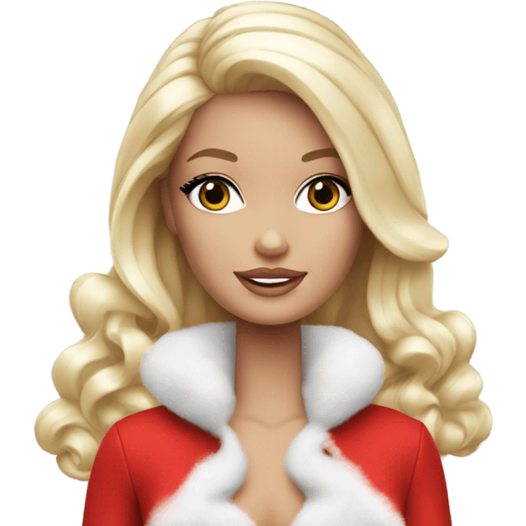  white Barbie girl in red  Christmas emoji