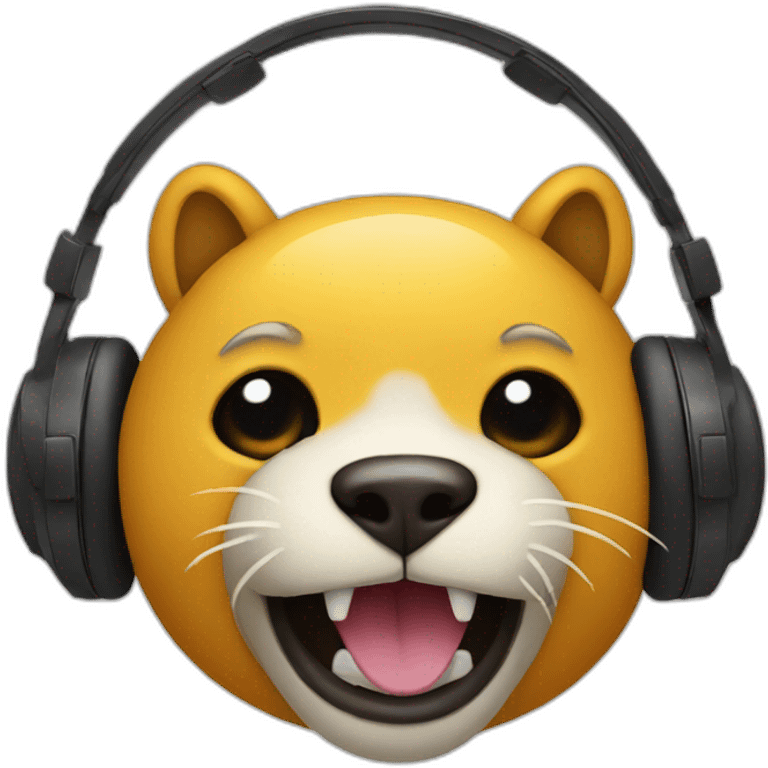 animal listening to music emoji