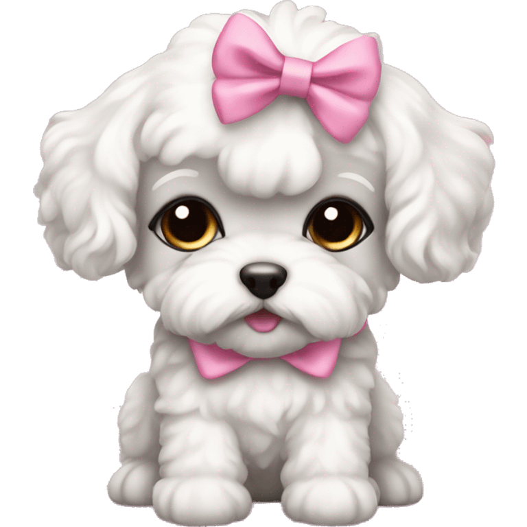 schichon puppy pink bow emoji