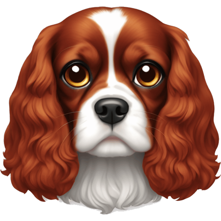 Ruby colored King Charles cavalier emoji