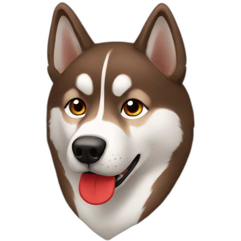 Brown husky with red neck bandana emoji