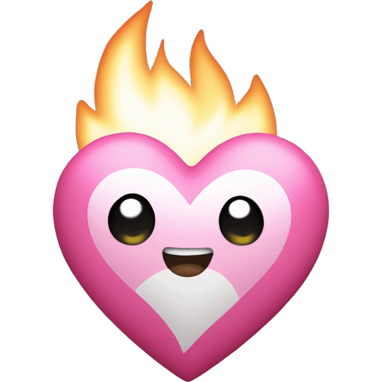 Pink heart with white flames  emoji