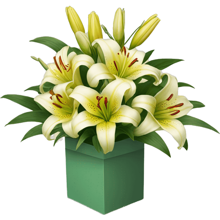 bouquet of lilies in a box emoji