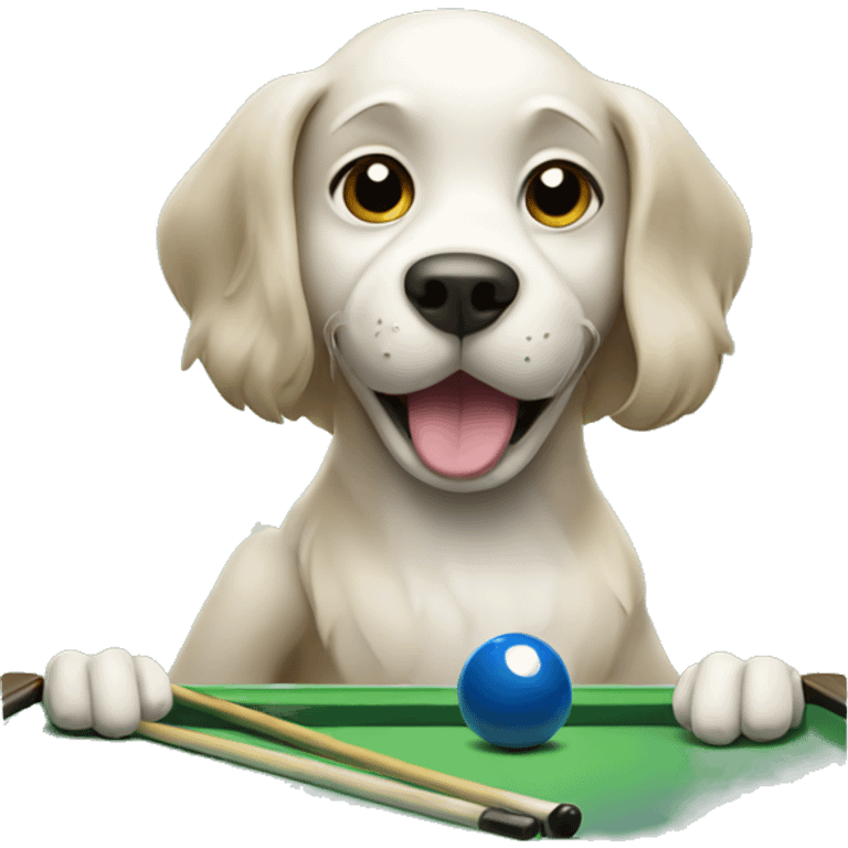 Dog playing pool emoji