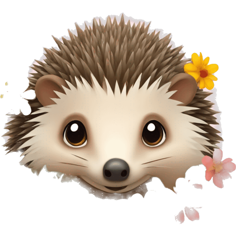 hedgehog with flowers emoji