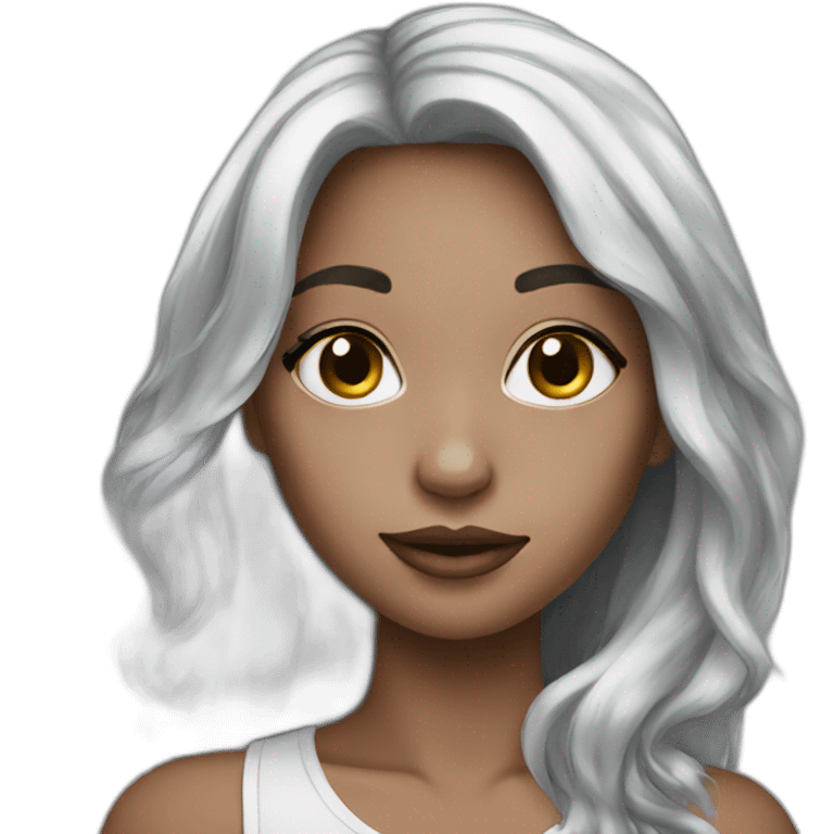 silver skin pretty girl emoji