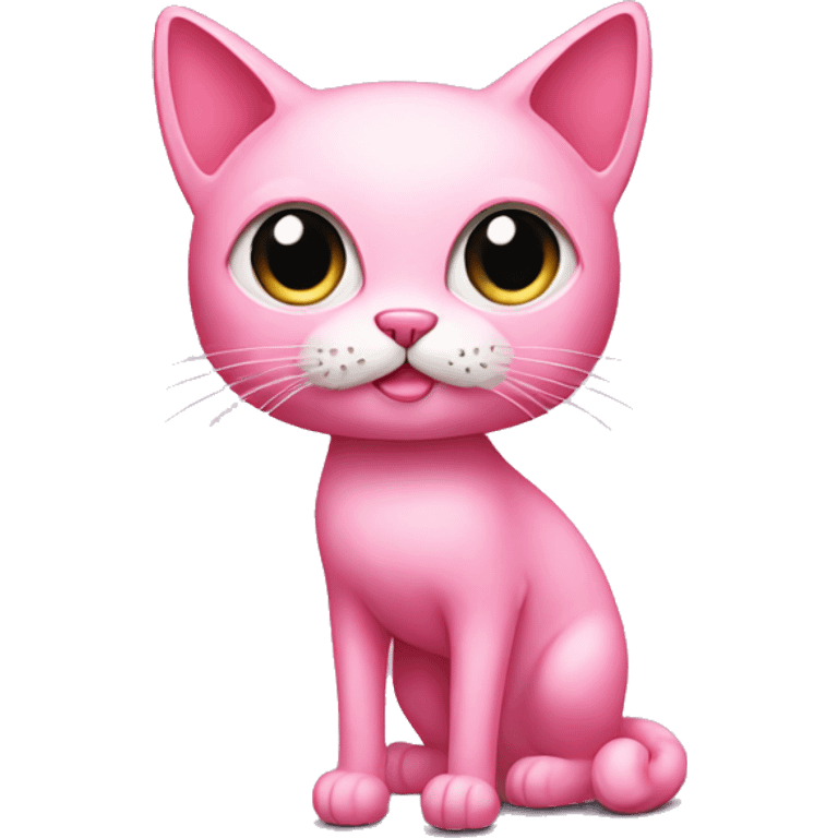 weird pink cat with high heels emoji