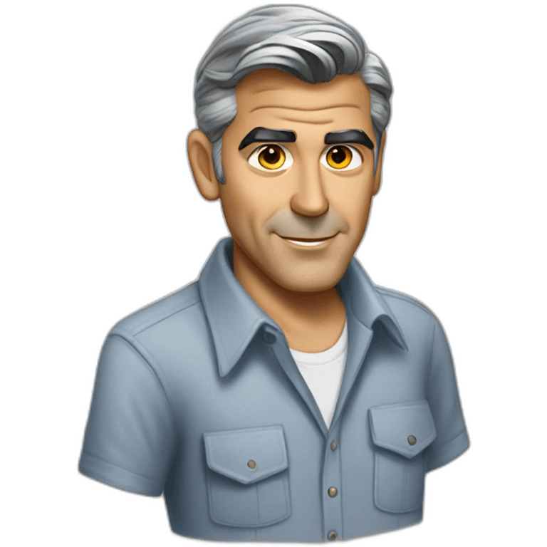 george clooney cartoon wearing shirt emoji