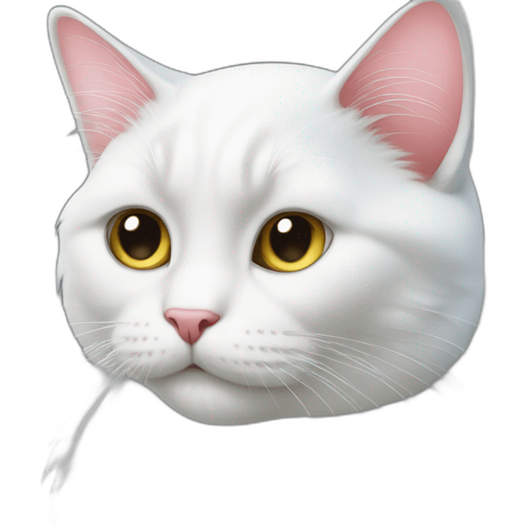 white cat with hearts in ios emoji style emoji