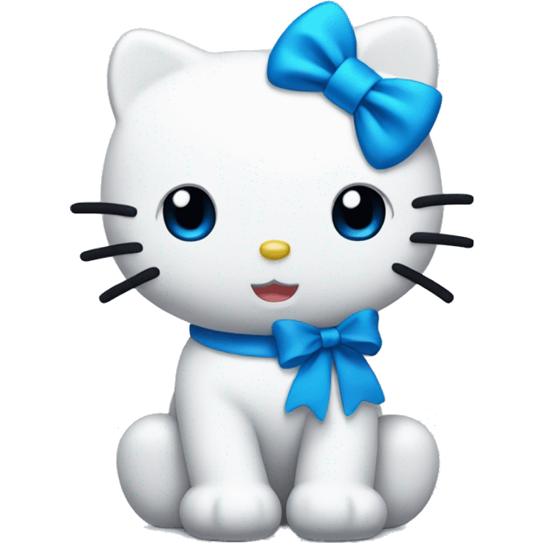 Hello kitty with blue bow emoji