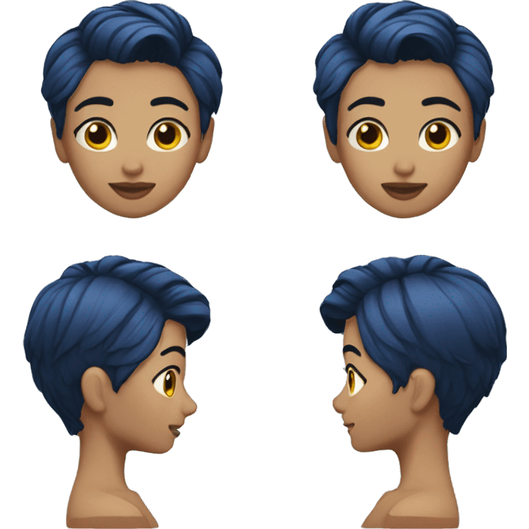 Short navy blue hair emoji