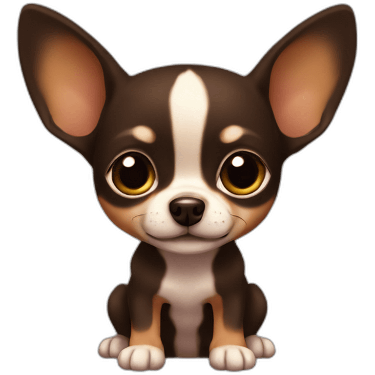 little dog pincher kinda chihuahua, with solid dark brown color emoji