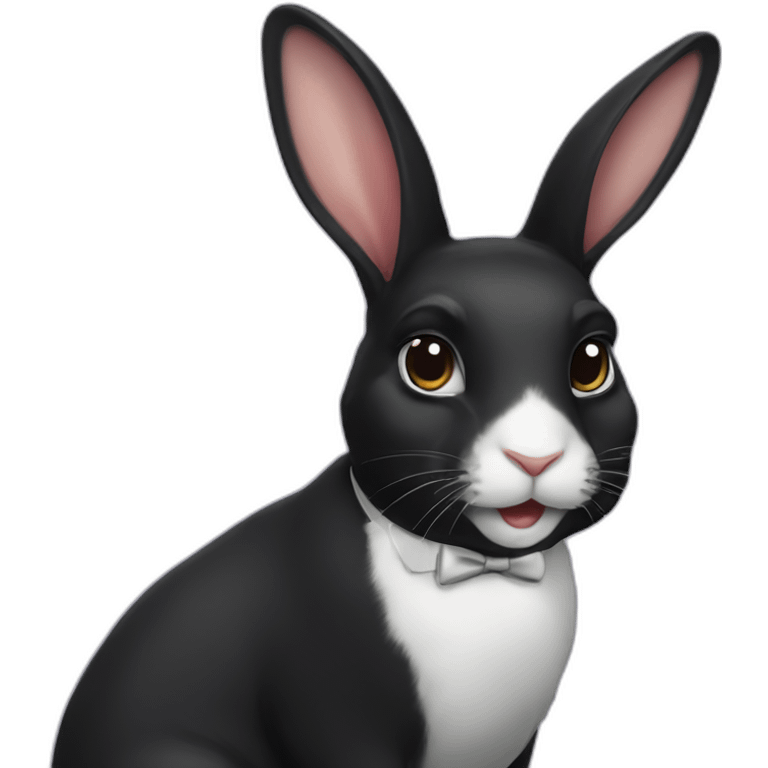 tuxedo rabbit emoji