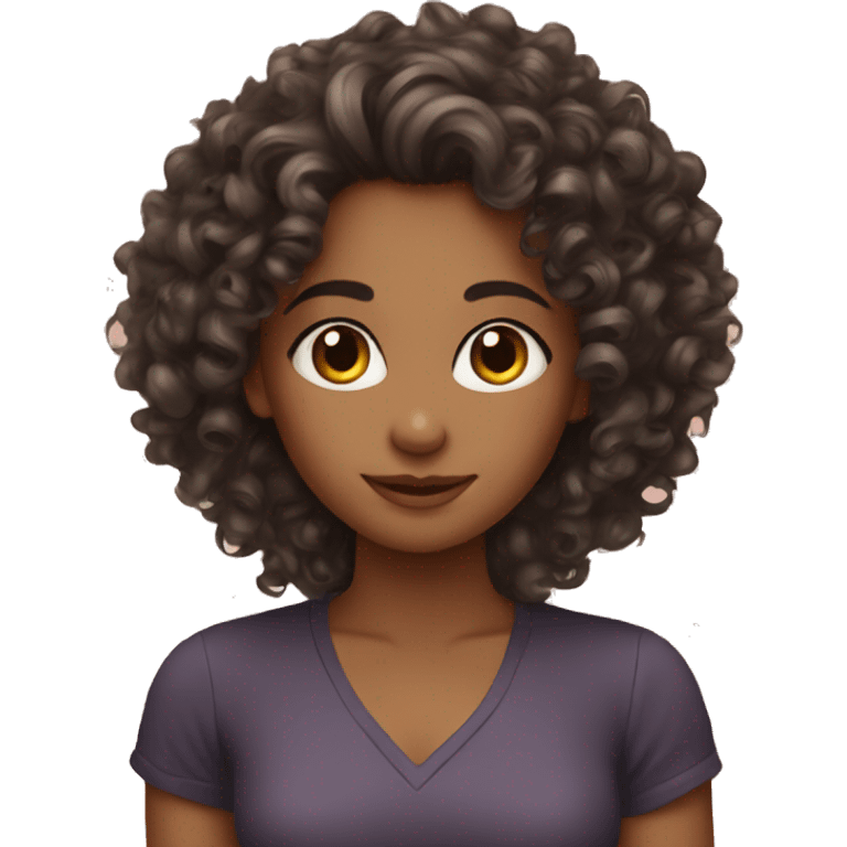 Beautiful curly girl  emoji