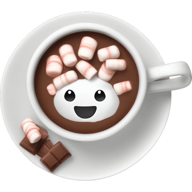 Hot chocolate with marshmallows Christmas themed  emoji