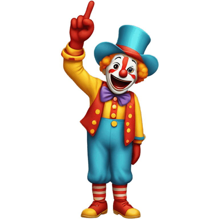 Clown holding up three fingers  emoji