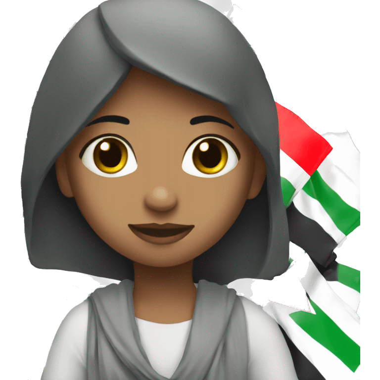 Girl with palestine banner emoji