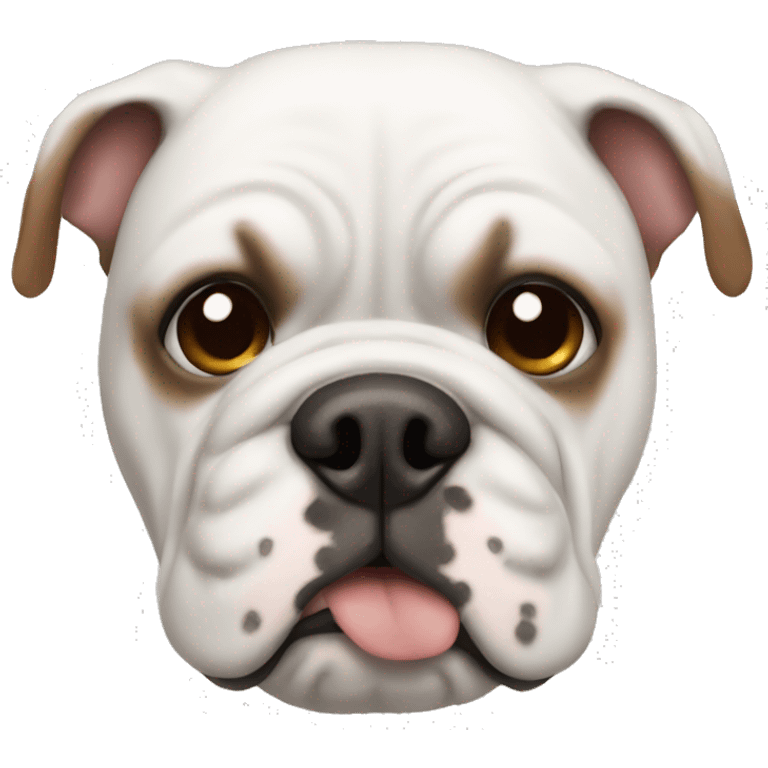 white bulldog with brown ears emoji