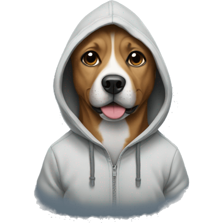 Dog wearing a hoodie emoji