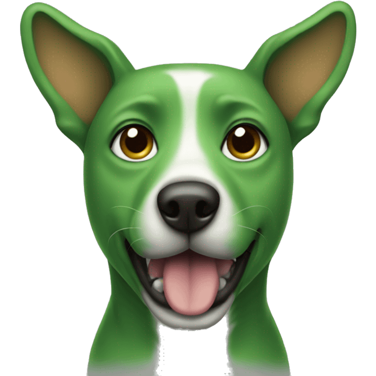 Green dog emoji