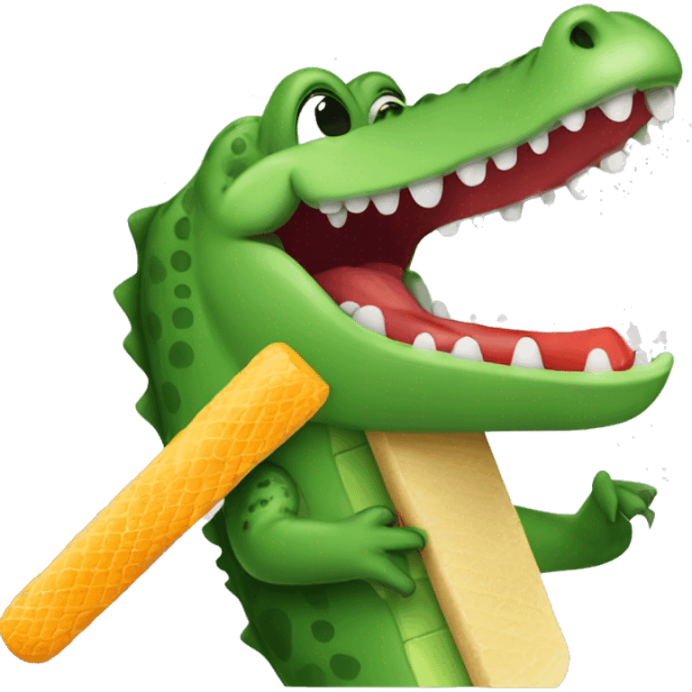 Crocodile eating popsicle emoji