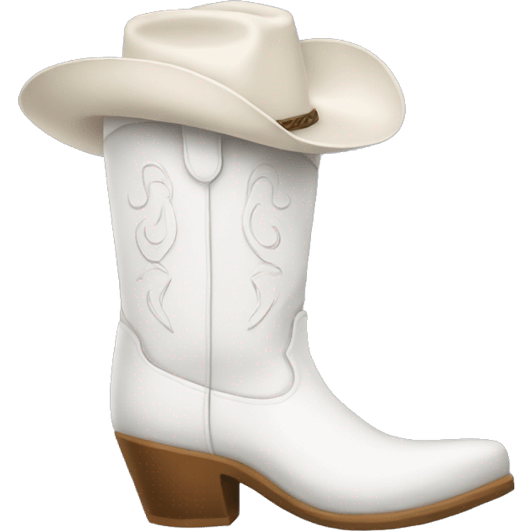 Cowboy white Boots  emoji