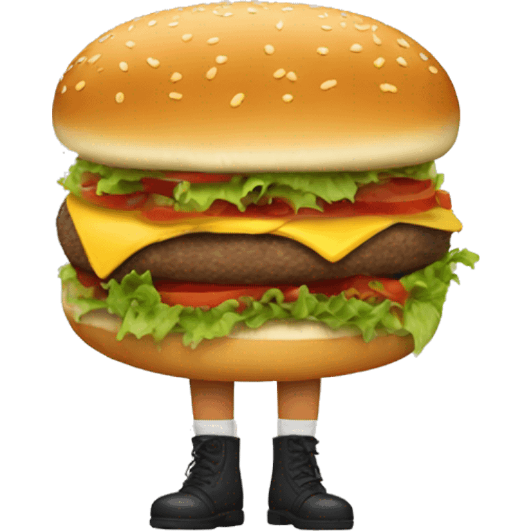 Show me a hamburger with legs emoji