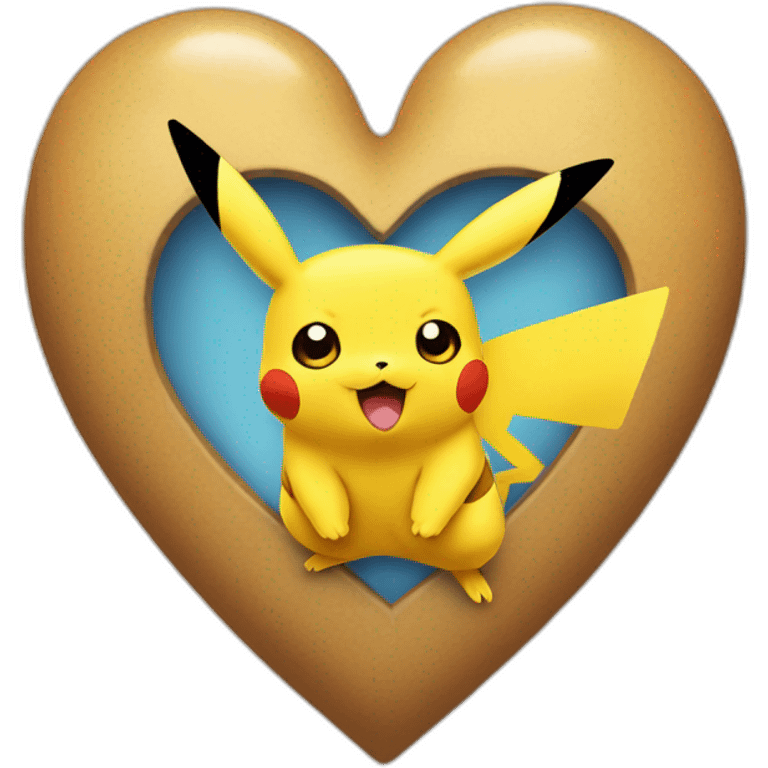 pikachu makes a heart emoji