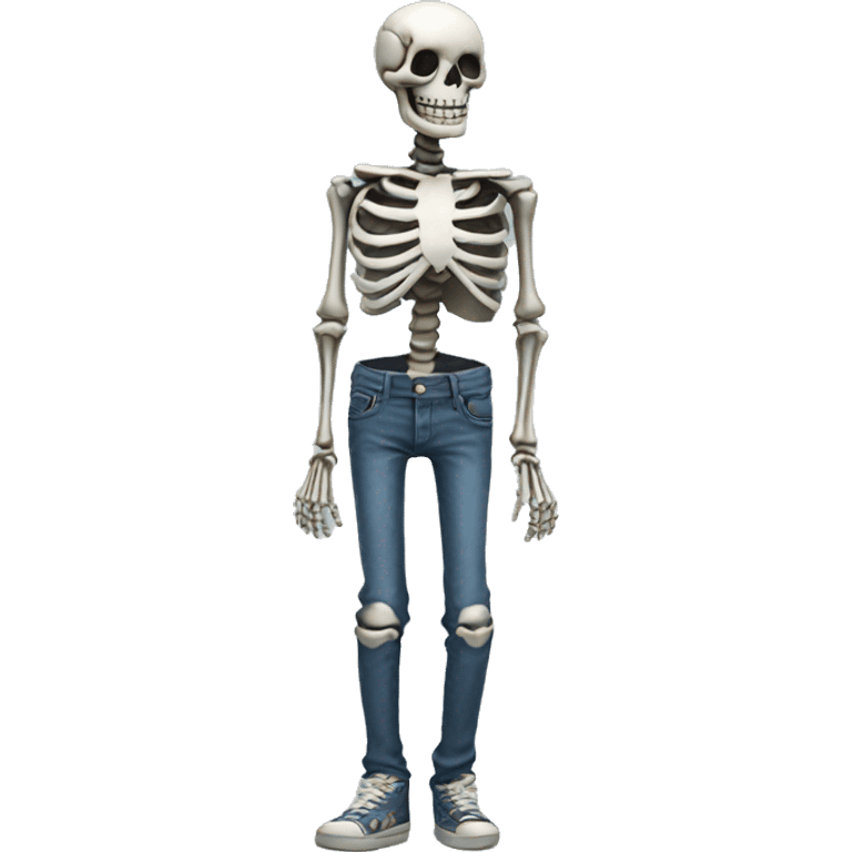 A skeleton jeans smilling emoji