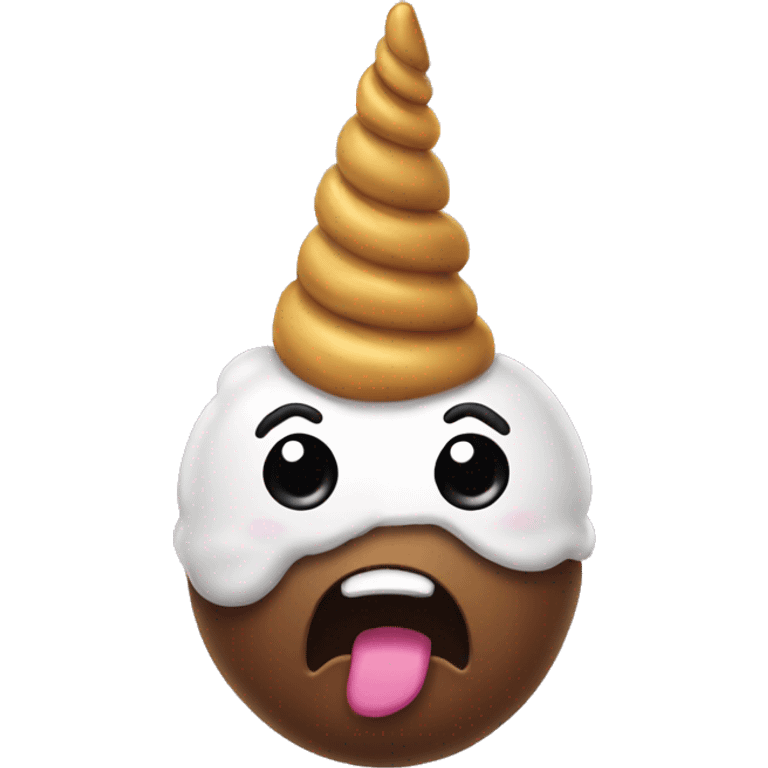 poop with unicorn horn emoji