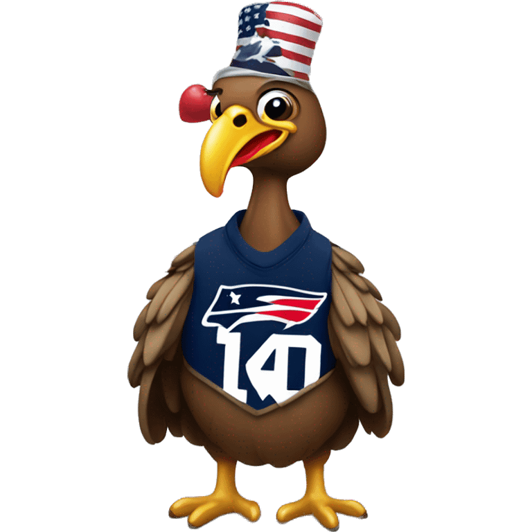 Turkey with New England Patriots shirt  emoji