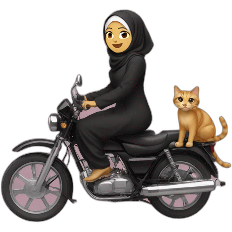 Hijabi riding a cat emoji