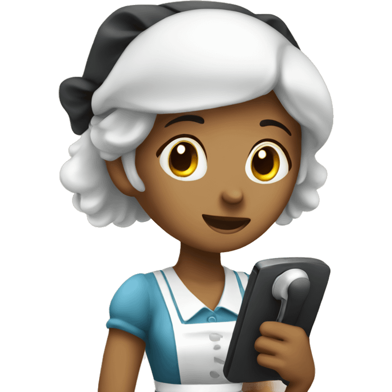 A maid with telephone  emoji