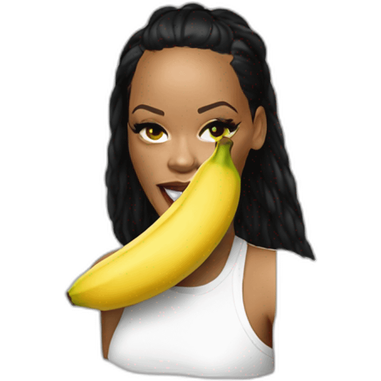 rihanna eating a banana emoji